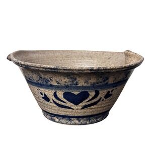 Sugarcamp Pottery | Spouted Bowl | 7.5" | Vintage Blue Spongeware | Art Pottery